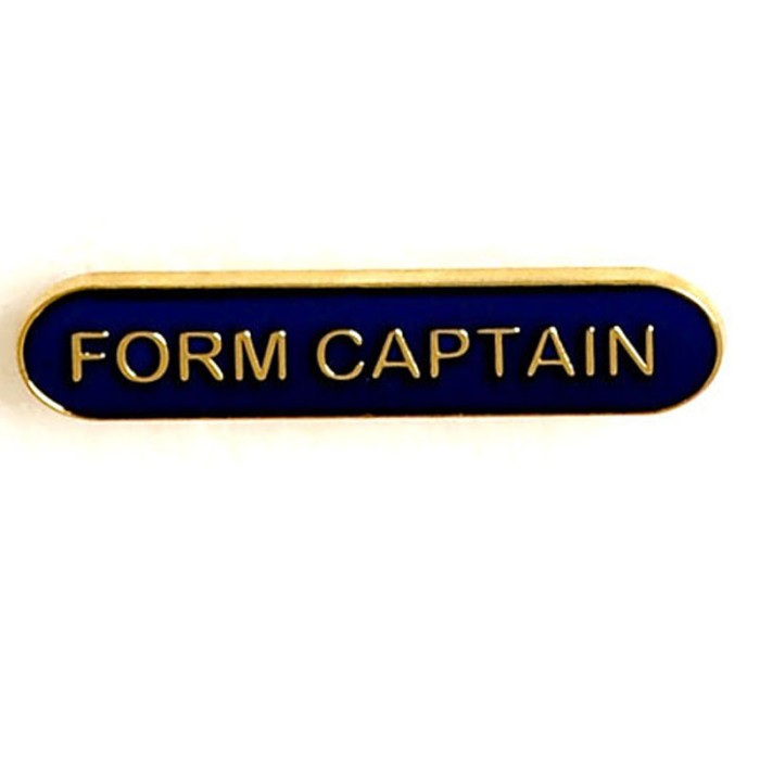 FORM CAPTAIN BAR BADGE - 4 COLOURS - 40MM X 9MM